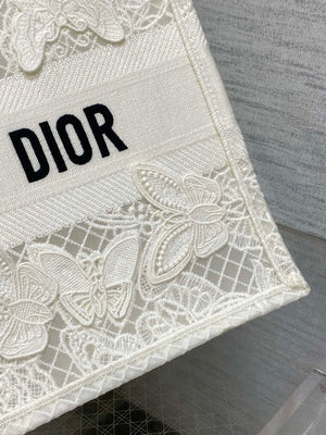 Dior M1296 Book Tote Medium Blue and White Butterfly Bandana Embroidery M104 - Default Title - View 3