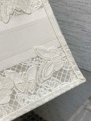 Dior M1296 Book Tote Medium Blue and White Butterfly Bandana Embroidery M104 - Default Title - View 5