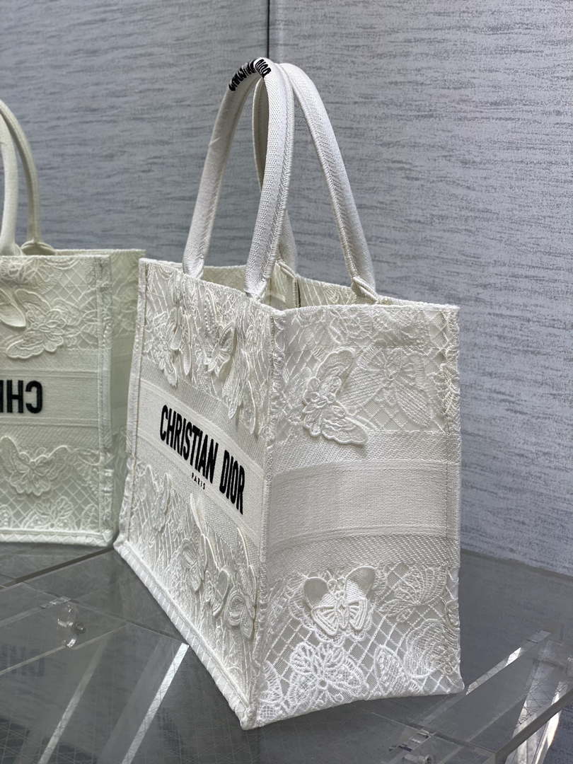 Dior M1296 Book Tote Medium Blue and White Butterfly Bandana Embroidery M104 - Default Title - View 6