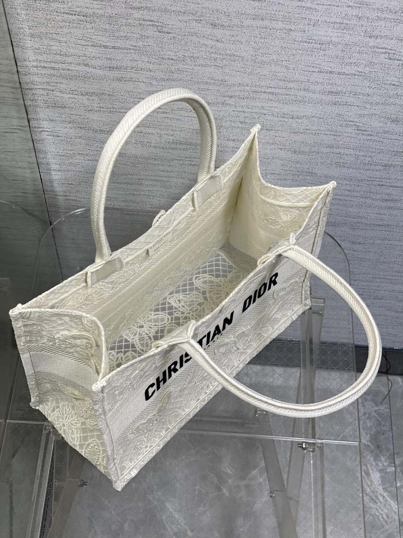 Dior M1296 Book Tote Medium Blue and White Butterfly Bandana Embroidery M104 - Default Title - View 8
