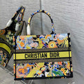 Dior M1296 Medium Book Tote Black Multicolor Zodiac Fantastico Embroidery - Default Title - View 1