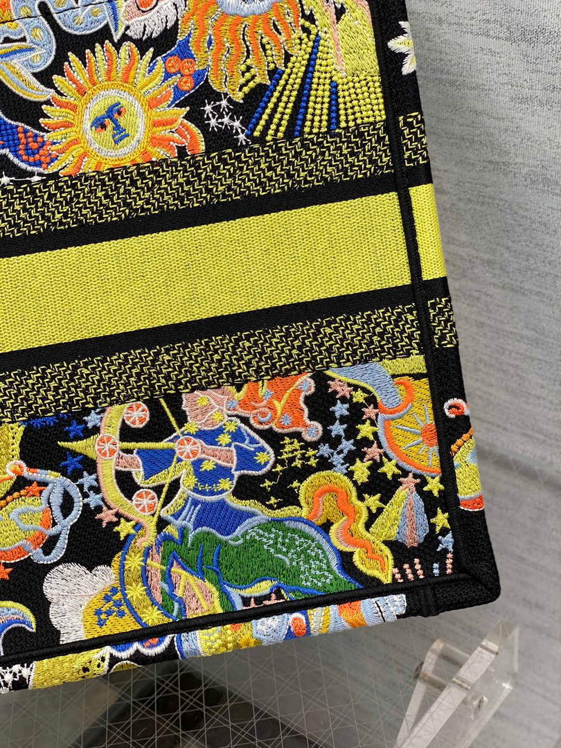 Dior M1296 Medium Book Tote Black Multicolor Zodiac Fantastico Embroidery - Default Title - View 5