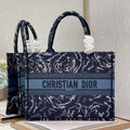 Dior M1296 Medium Book Tote Blue Roses embroidery - Default Title - View 1