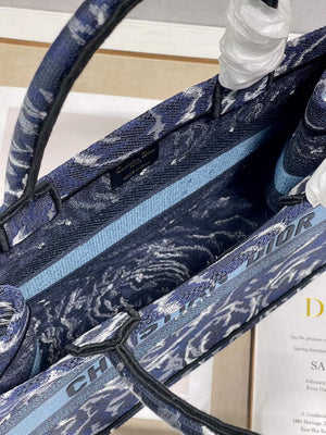 Dior M1296 Medium Book Tote Blue Roses embroidery - Default Title - View 8