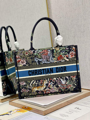 Dior M1296 Medium Book Tote D-Constellation embroidery in shades of blue - Default Title - View 2