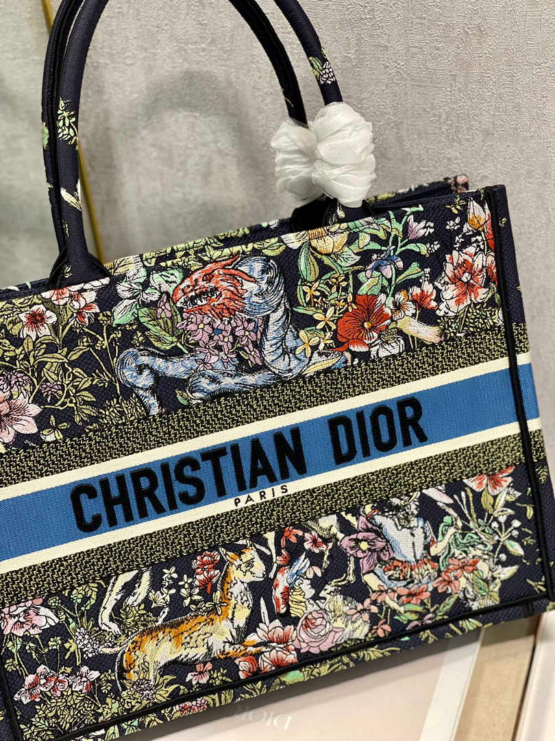 Dior M1296 Medium Book Tote D-Constellation embroidery in shades of blue - Default Title - View 5