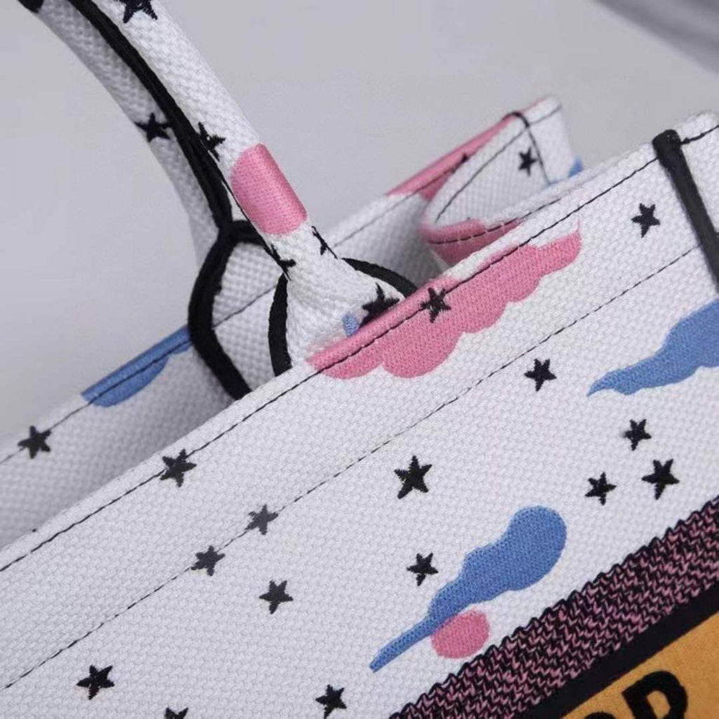 Dior Medium Book Tote Latte Dior Ciel de R¨ºve Embroidery M1296