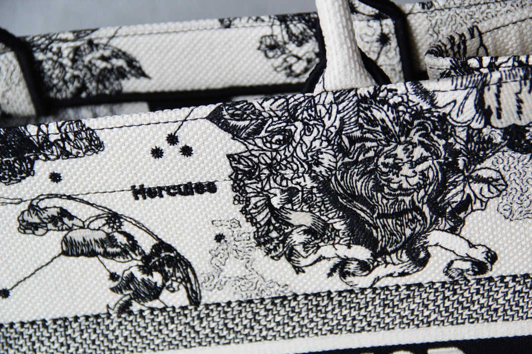 Dior M1296 Medium Book Tote Toile de Jouy Zodiac latte embroidery - Default Title - View 4