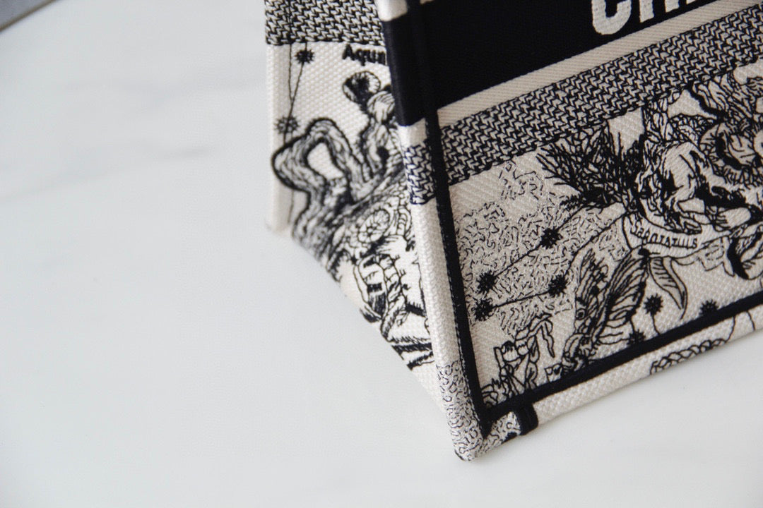 Dior M1296 Medium Book Tote Toile de Jouy Zodiac latte embroidery - Default Title - View 5