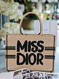 Dior M1296 Medium Dior Book Tote Beige and Black Miss Dior Graffiti Embroidery
