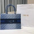 Dior M1296 Medium Dior Book Tote Blue Denim Dior Oblique Jacquard M2014 - Default Title - View 1