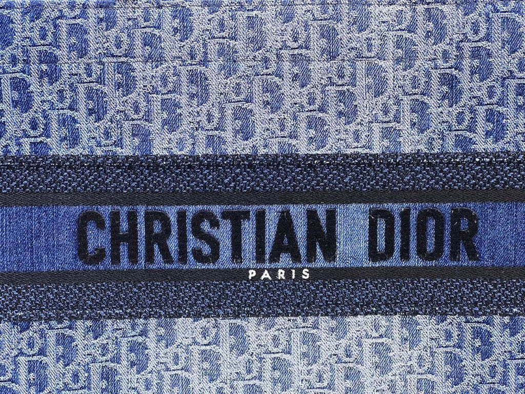 Dior M1296 Medium Dior Book Tote Blue Denim Dior Oblique Jacquard M2014