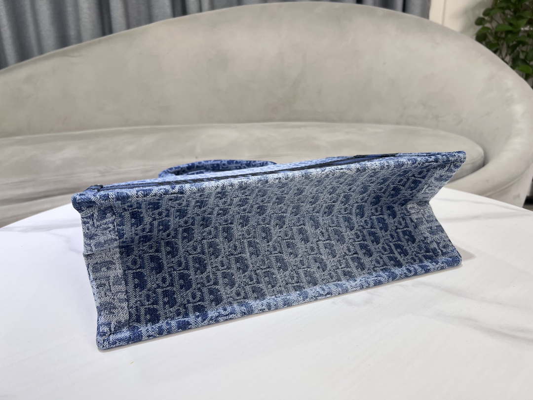 Dior M1296 Medium Dior Book Tote Blue Denim Dior Oblique Jacquard M2014 - Default Title - View 5