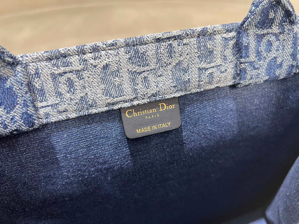 Dior M1296 Medium Dior Book Tote Blue Denim Dior Oblique Jacquard M2014