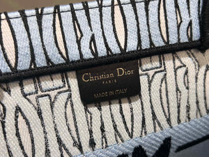 Dior M1296 Medium Dior Book Tote Pale Blue and Black Miss Dior Allover - Default Title - View 9
