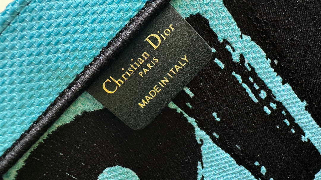 Dior M1296 Medium Dior Book Tote Two-Tone Green and Blue Miss Dior Graffiti