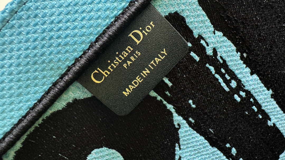 Dior M1296 Medium Dior Book Tote Two-Tone Green and Blue Miss Dior Graffiti