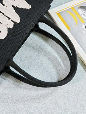 Dior M1296 Medium Dior Book Tote White and Black Miss Dior Graffiti Embroidery - Default Title - View 7