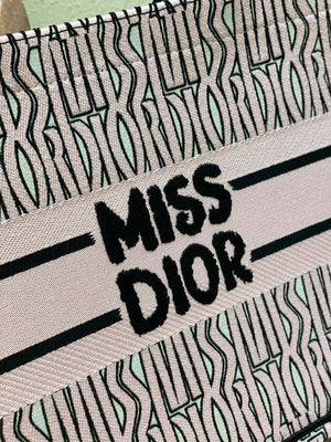 Dior M1296 Medium Dior Book Tote White and Pale Pink Miss Dior Allover - Default Title - View 7