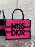Dior M1296 Medium Dior Book Two-Tone Fuchsia and Purple Miss Dior Graffiti