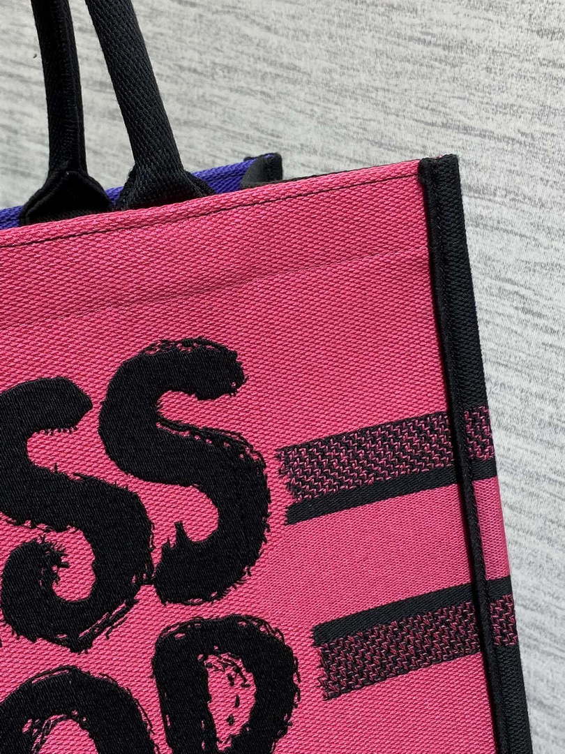 Dior M1296 Medium Dior Book Two-Tone Fuchsia and Purple Miss Dior Graffiti