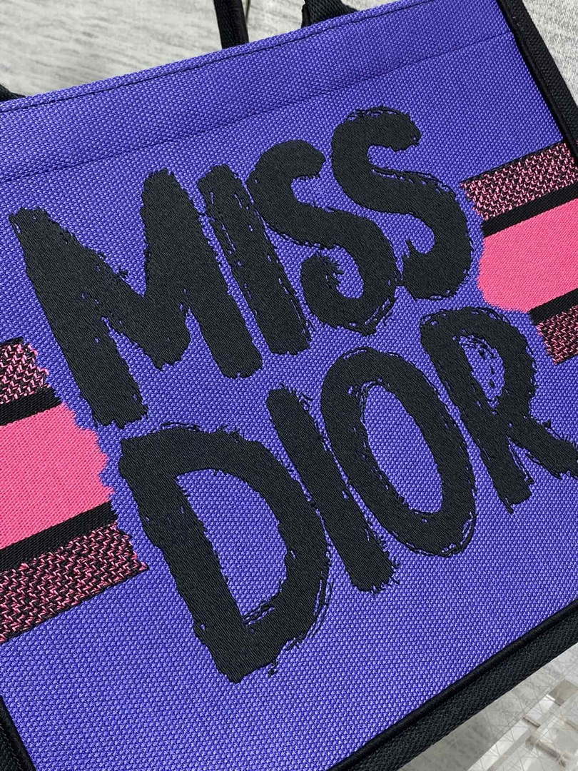 Dior M1296 Medium Dior Book Two-Tone Fuchsia and Purple Miss Dior Graffiti