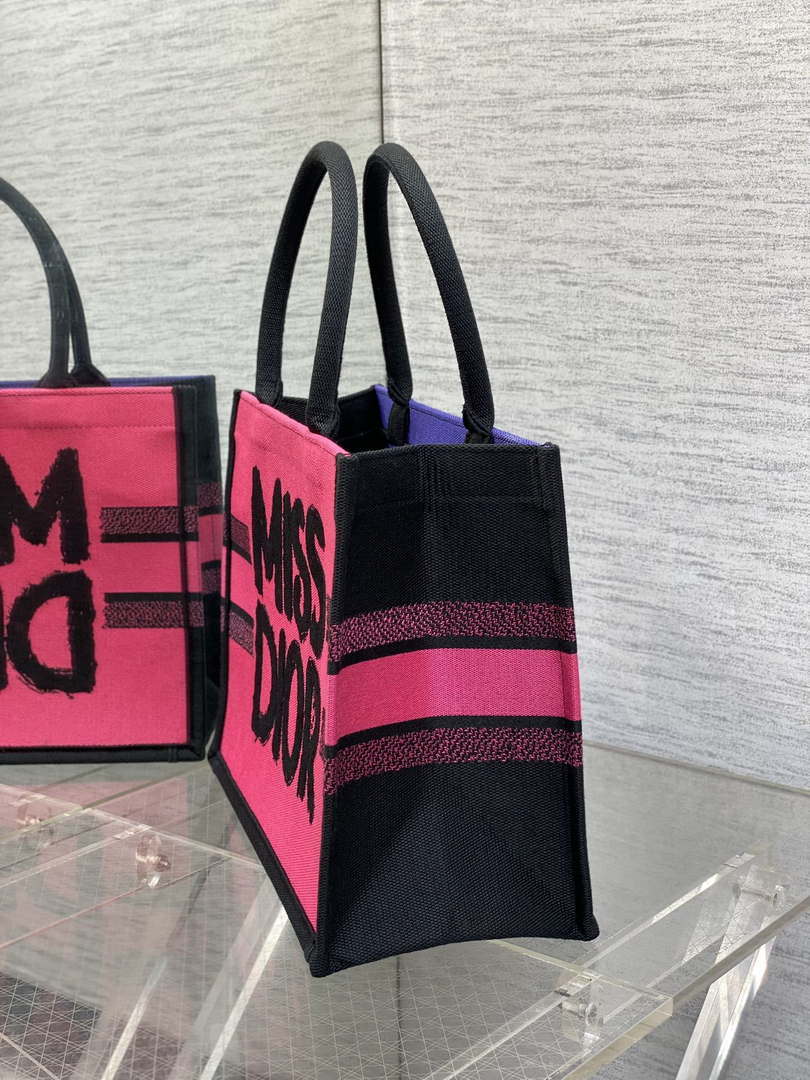 Dior M1296 Medium Dior Book Two-Tone Fuchsia and Purple Miss Dior Graffiti