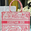 Dior M1296 Medium Dioriviera Book Tote Raffia Toile de Jouy Sauvage M0105 - Default Title - View 1