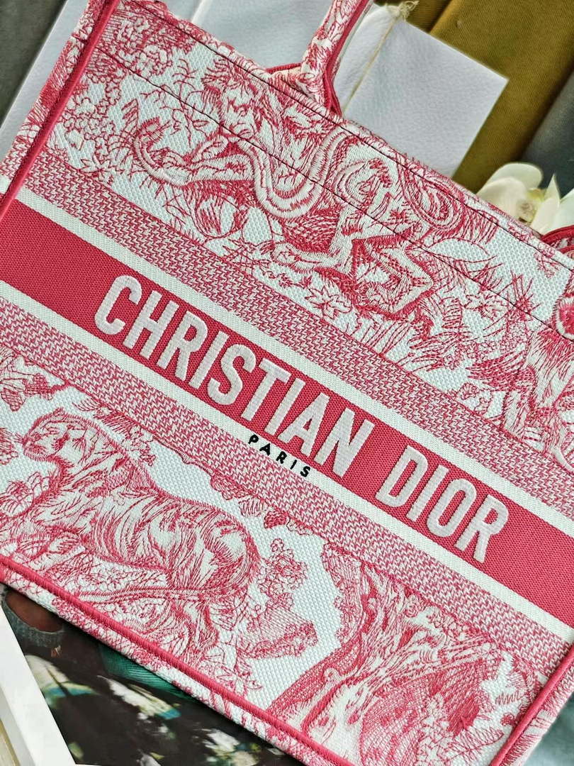Dior M1296 Medium Dioriviera Book Tote Raffia Toile de Jouy Sauvage M0105