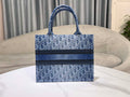 Dior M1296 Small Dior Book Tote Blue Denim Dior Oblique Jacquard M2015