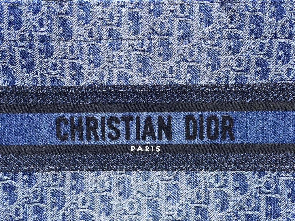 Dior M1296 Small Dior Book Tote Blue Denim Dior Oblique Jacquard M2015