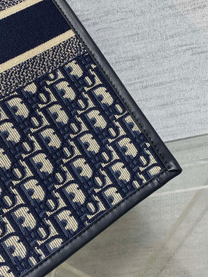 Dior M1323 Large Dior Book Tote Blue Dior Oblique Embroidery and Calfskin M2012 - Default Title - View 5