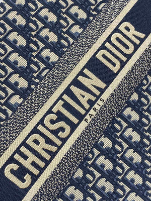 Dior M1324 Medium Dior Book Tote Blue Dior Oblique Embroidery and Calfskin M2010 - Default Title - View 2