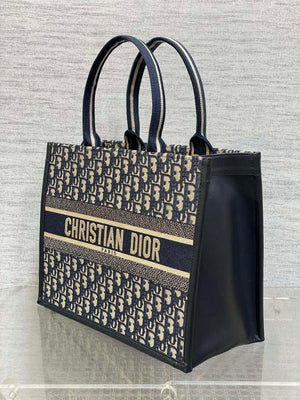 Dior M1324 Medium Dior Book Tote Blue Dior Oblique Embroidery and Calfskin M2010 - Default Title - View 6
