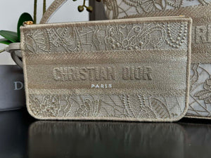 Dior M1328 Hat Basket Bag Beige D-Lace Butterfly Embroidery with Macram¨¦ Effec - Default Title - View 3