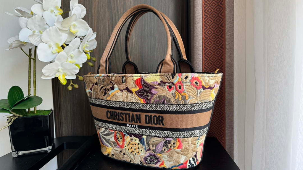 Dior M1328 Hat Basket Bag Multicolor Le Coeur des Papillons Embroider