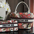 Dior M1328 Hat Basket Bag Red Le Coeur des Papillons Embroider - Default Title - View 1