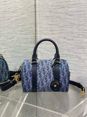 Dior M1364 Dior Groove 20 Bag Blue Denim Dior Oblique Jacquard - Default Title - View 1