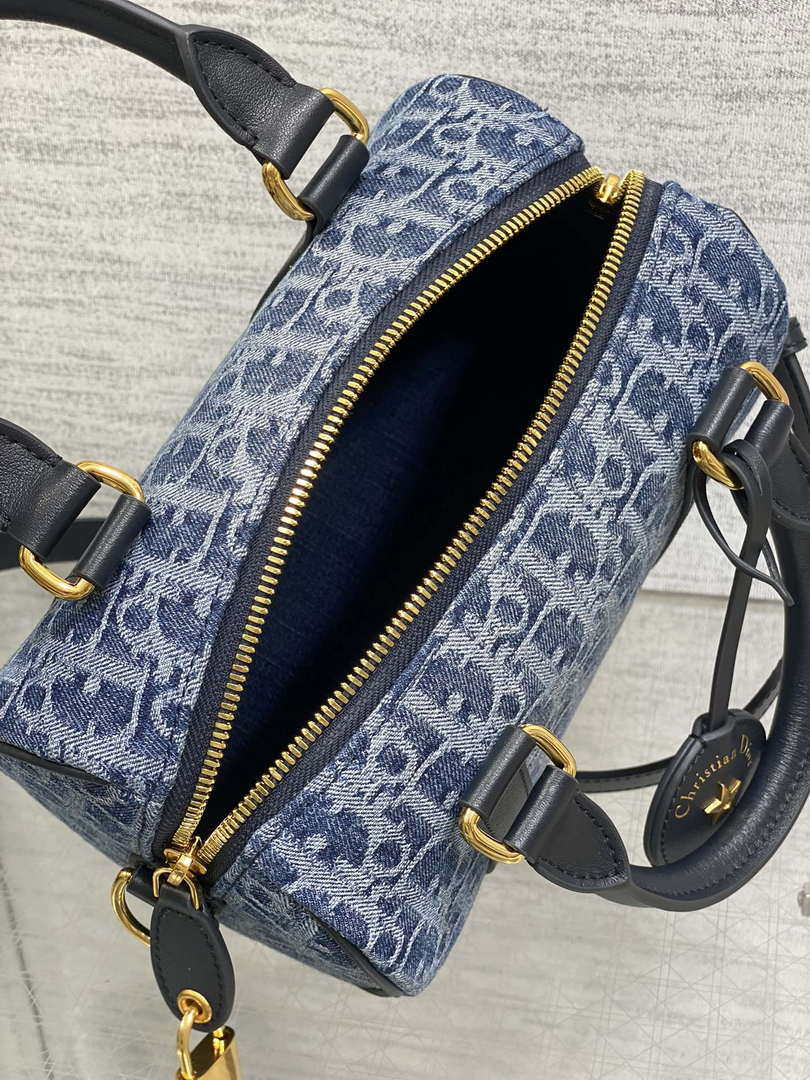 Dior M1364 Dior Groove 20 Bag Blue Denim Dior Oblique Jacquard