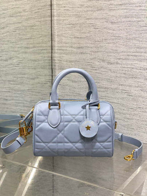 Dior M1364 Dior Groove 20 Bag Blue Macrocannage Calfskin - Default Title - View 1