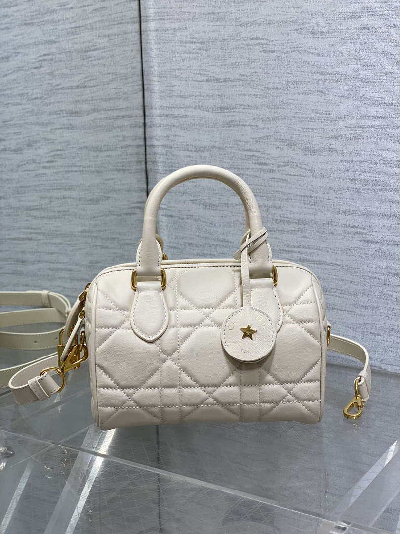 Dior M1364 Dior Groove 20 Bag White Macrocannage Calfskin