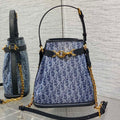 Dior M2271 Medium C'est Dior Bag Blue Denim Dior Oblique Jacquard M2029 - Default Title - View 1
