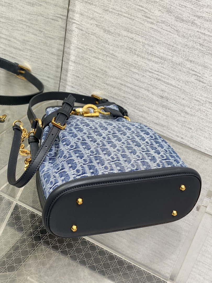 Dior M2271 Medium C'est Dior Bag Blue Denim Dior Oblique Jacquard M2029