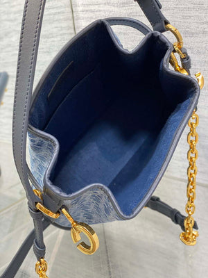 Dior M2271 Medium C'est Dior Bag Blue Denim Dior Oblique Jacquard M2029 - Default Title - View 8