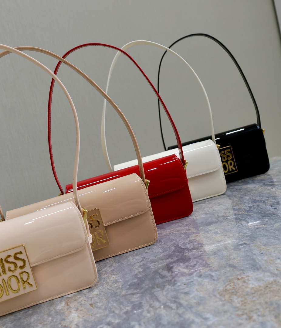Dior M2610 Miss Dior Flap Bag Apricot Patent Calfskin