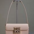 Dior M2610 Miss Dior Flap Bag Beige Patent Calfskin - Default Title - View 1