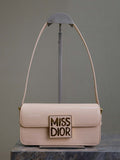 Dior M2610 Miss Dior Flap Bag Beige Patent Calfskin