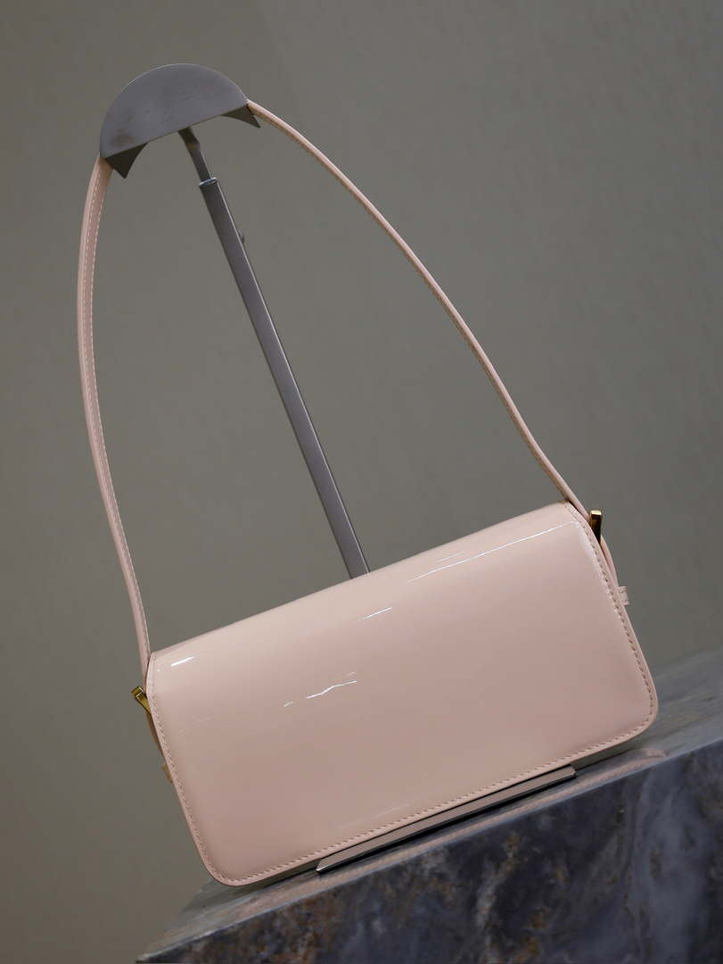 Dior M2610 Miss Dior Flap Bag Beige Patent Calfskin