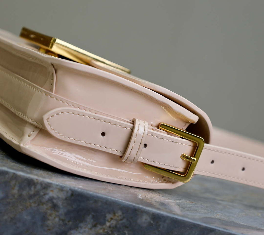 Dior M2610 Miss Dior Flap Bag Beige Patent Calfskin