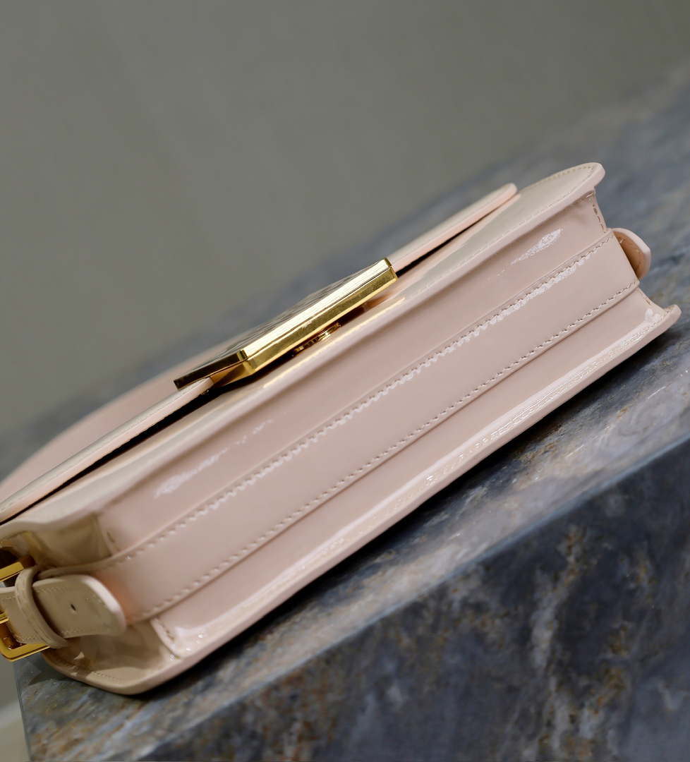 Dior M2610 Miss Dior Flap Bag Beige Patent Calfskin